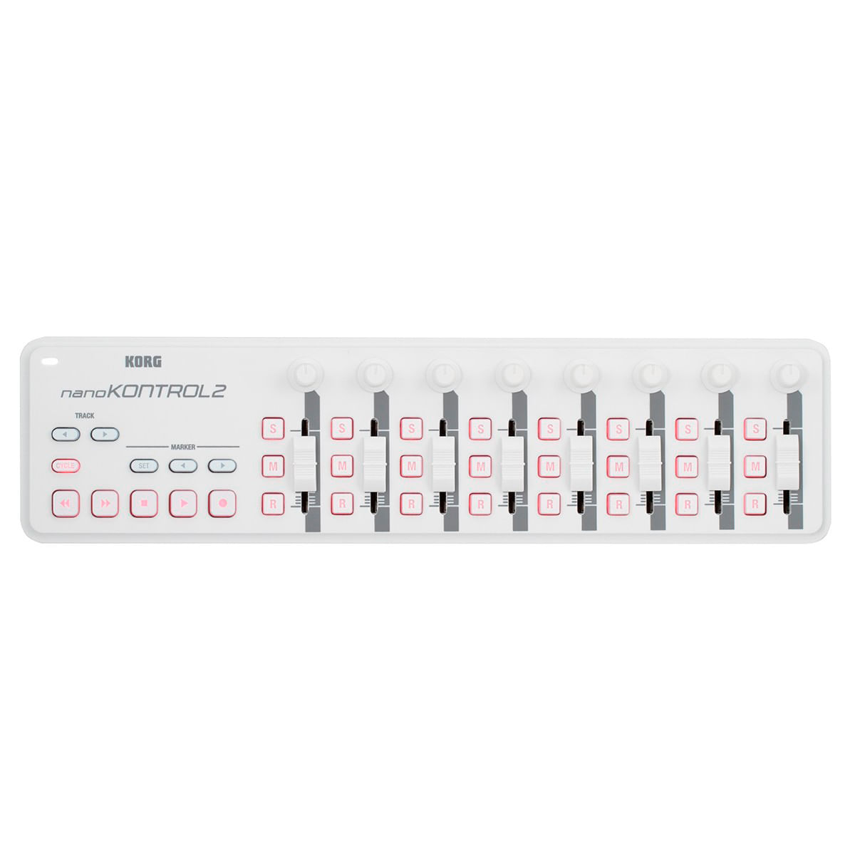 Controlador MIDI - KORG NANOKONTROL2 blanco vista frontal Controlador MIDI - KORG NANOKONTROL2 blanco vista frontal